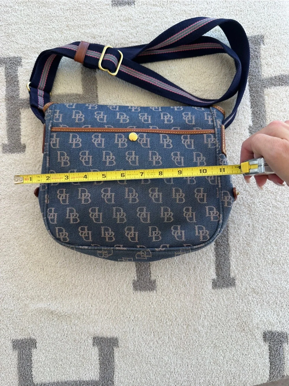 Vintage denim Dooney crossover bag
